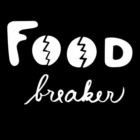 Černý podklad. Food breaker.