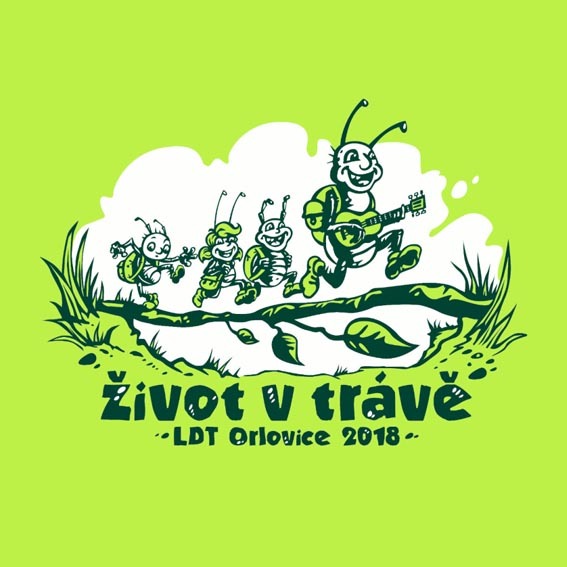 Hmyz na výletě. Kytara. Život v trávě.